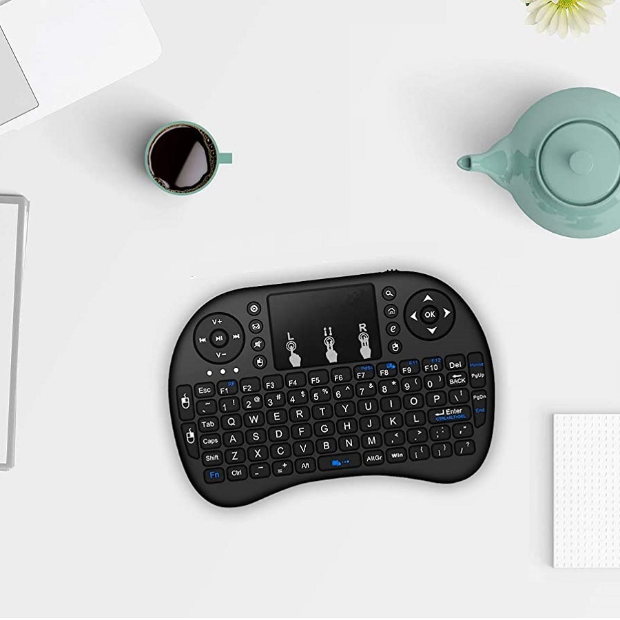 Mini Keyboard Touchpad Mouse with Lights Touchpad and Multimedia Keys for Android TV Box Smart TV Tablet Linux Windows OS image