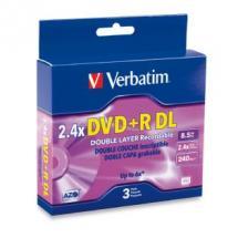 Verbatim DVD+R DL 8.5GB 3PK Jewel Case 2.4x image