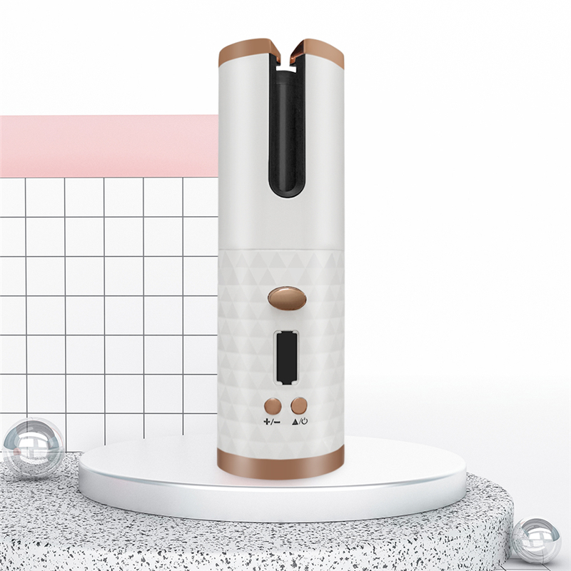 Wireless Auto-Rotating Ceramic Hair Curler - White image
