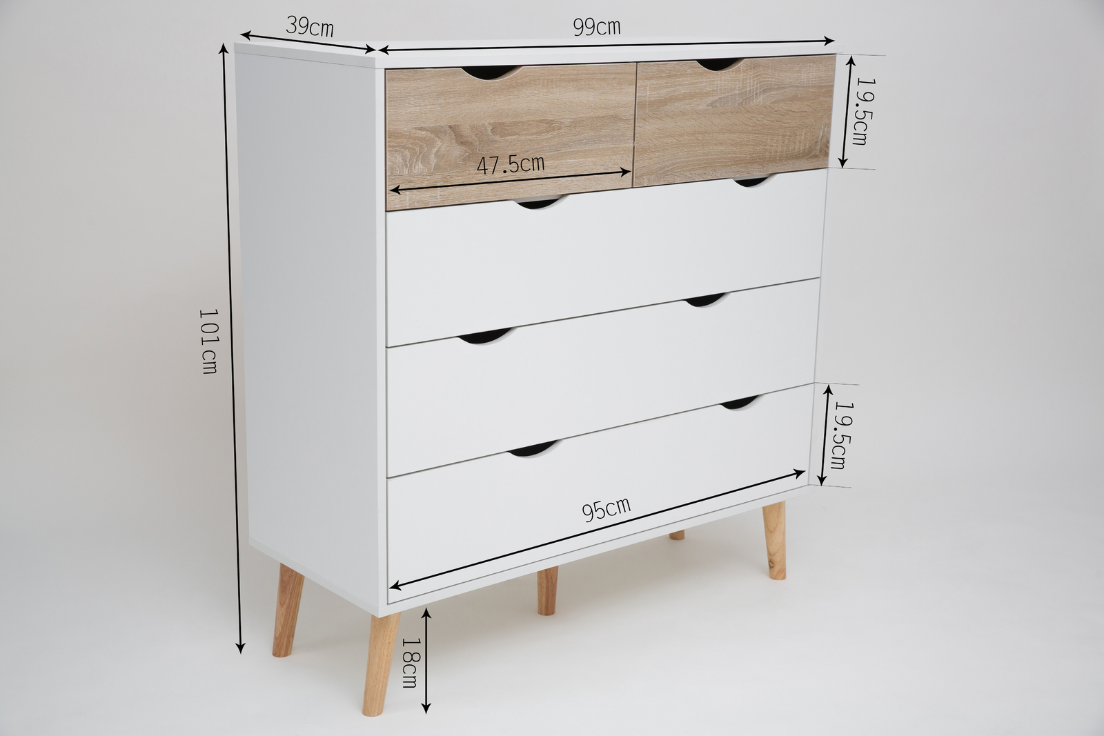 Tallboy 5 Drawer Chest Dresser image