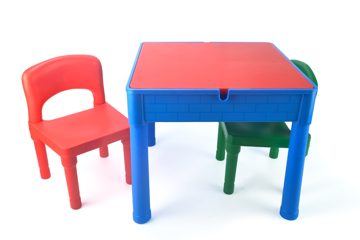 Kids Square 3-in-1 Activity Table With 2 Chairs (Primary) image