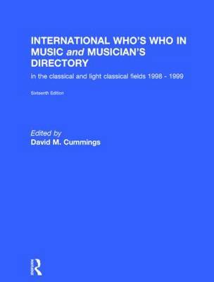 International Who's Who in Music and Musician's Directory by David M. Cummings image