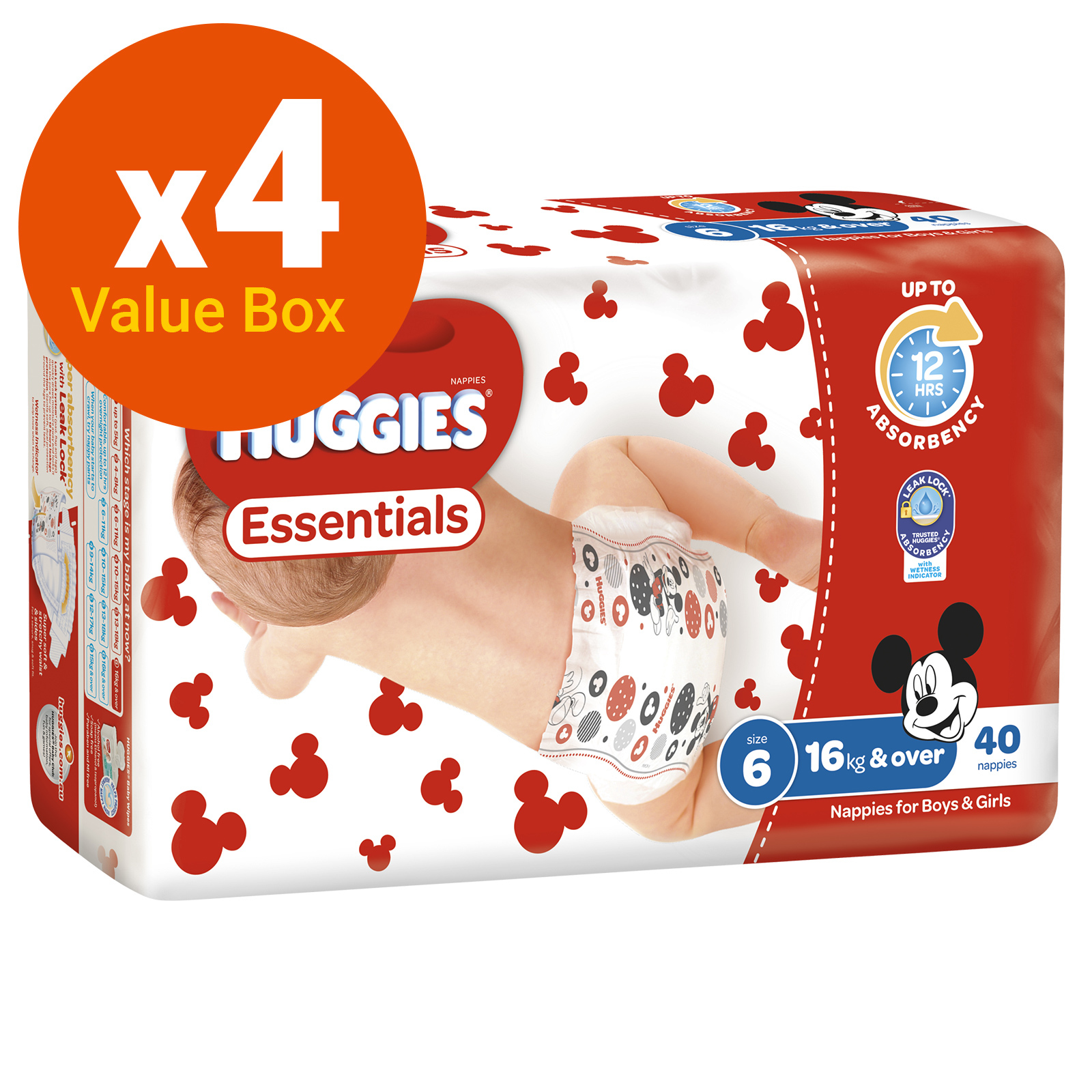 Huggies Essentials Nappies Bulk Value Box - Size 6 Junior (160) image
