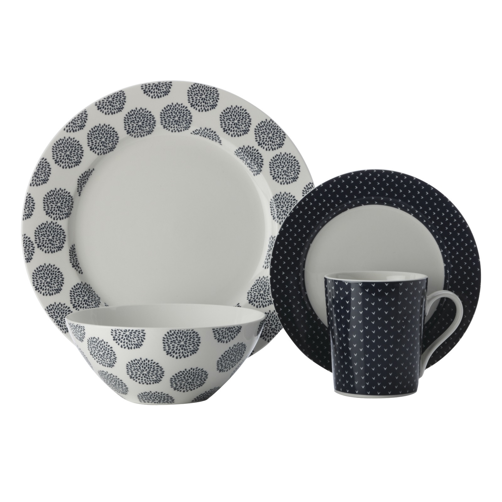Maxwell & Williams Print Indigo Dinner Set (16 Piece) at Mighty Ape NZ Maxwell & Williams Print Indigo Dinner Set (16 Piece) at Mighty Ape NZ