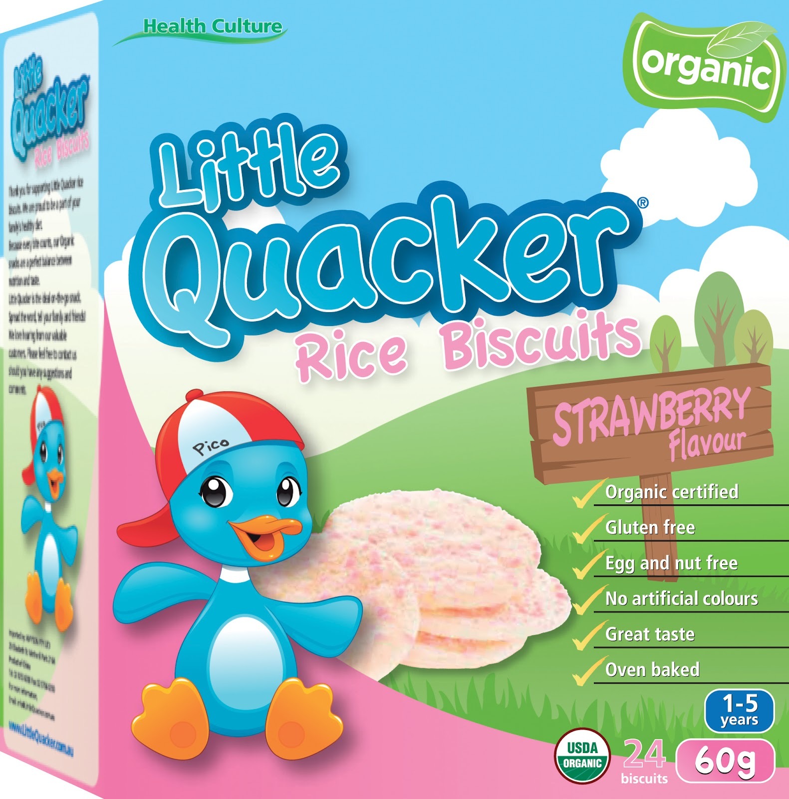 Little Quacker: Rice Biscuit - Strawberry (40g) image