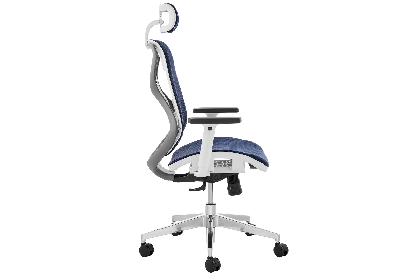Buy Ergolux London Office Chair (White Frame, Blue) at Mighty Ape NZ