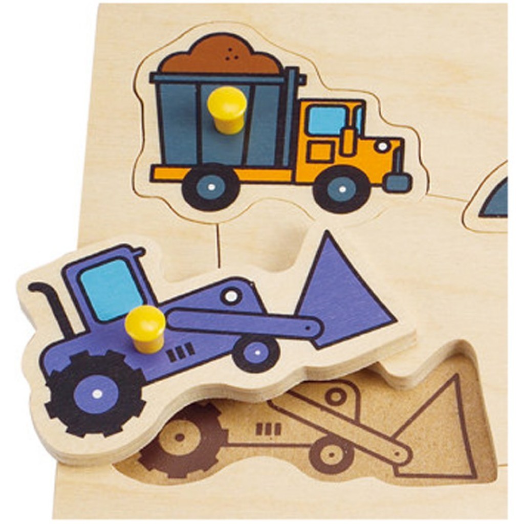 Hape: Construction Site Wooden Peg Puzzle image