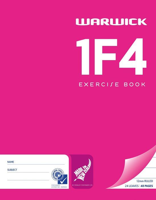 Warwick 1F4 24lf 12mm Exercise Book image