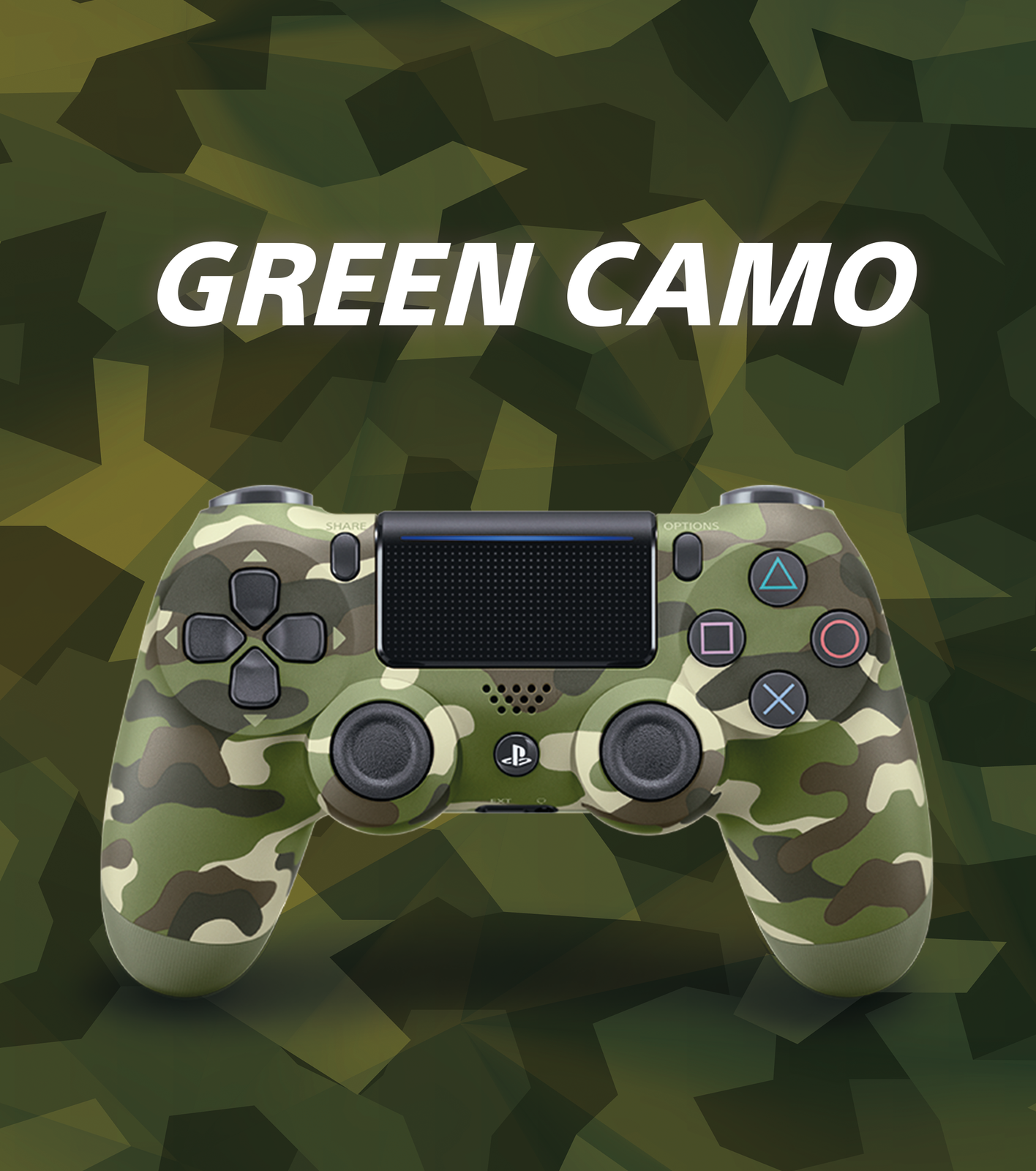 PlayStation 4 DualShock 4 v2 Wireless Controller - Green Camouflage for PS4 image