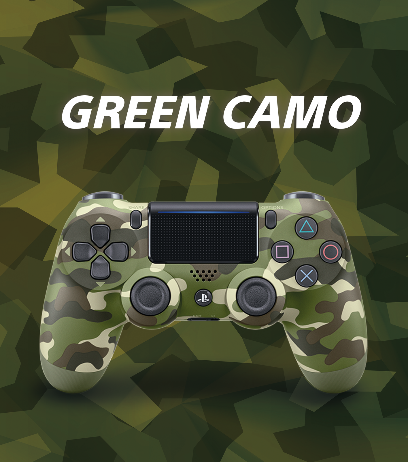 PlayStation 4 DualShock 4 v2 Wireless Controller - Green Camouflage on PS4