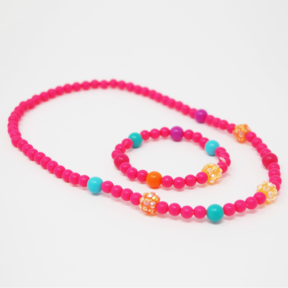 Pink Poppy: Sparkling Beads - Necklace & Bracelet Set (Assorted Colours) image