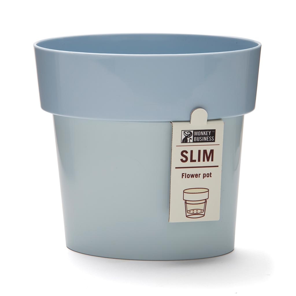 Monkey Business: Slim Flower Pot (Blue) image