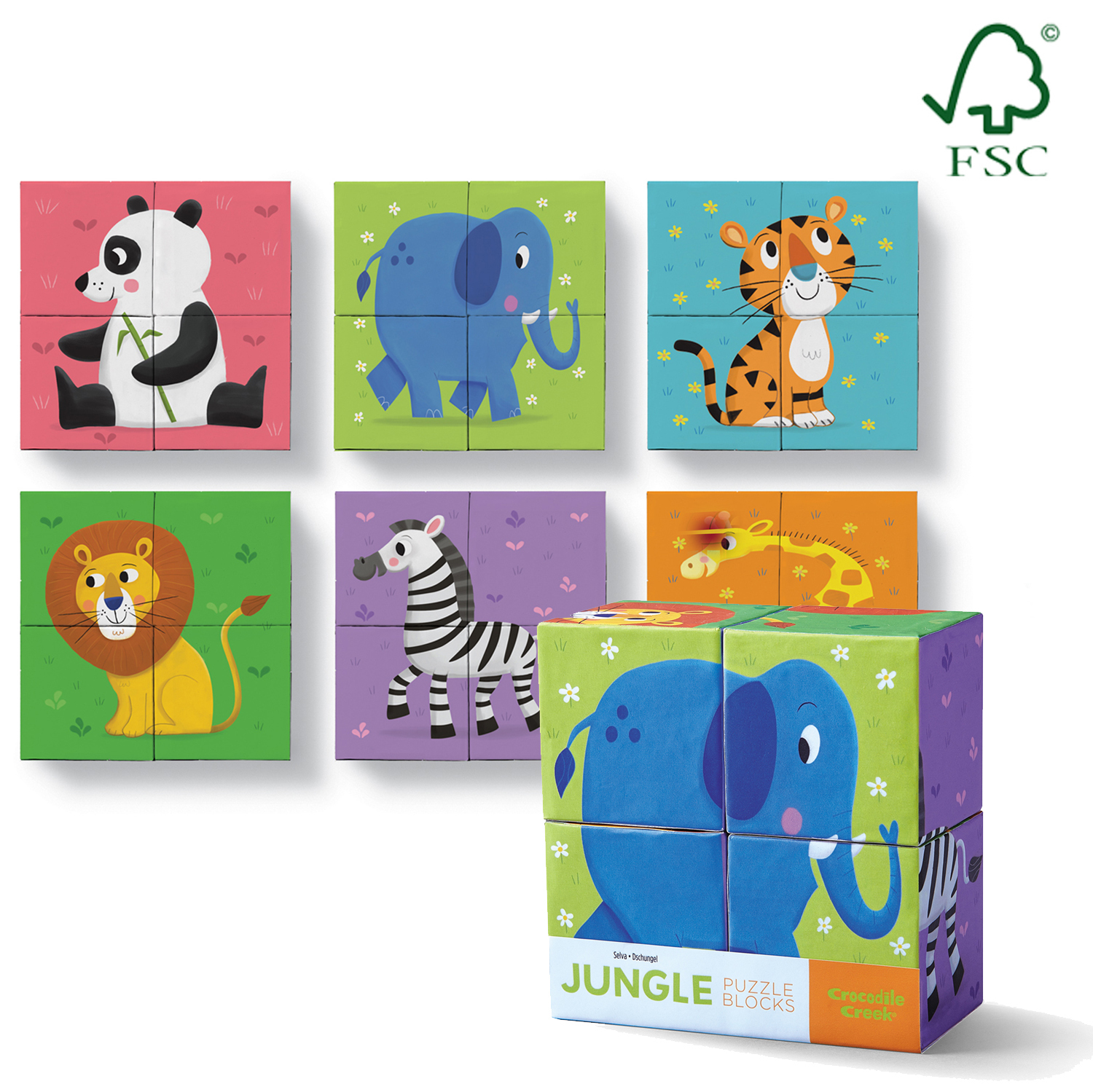 Crocodile Creek: Block Set Jungle - 4pc image