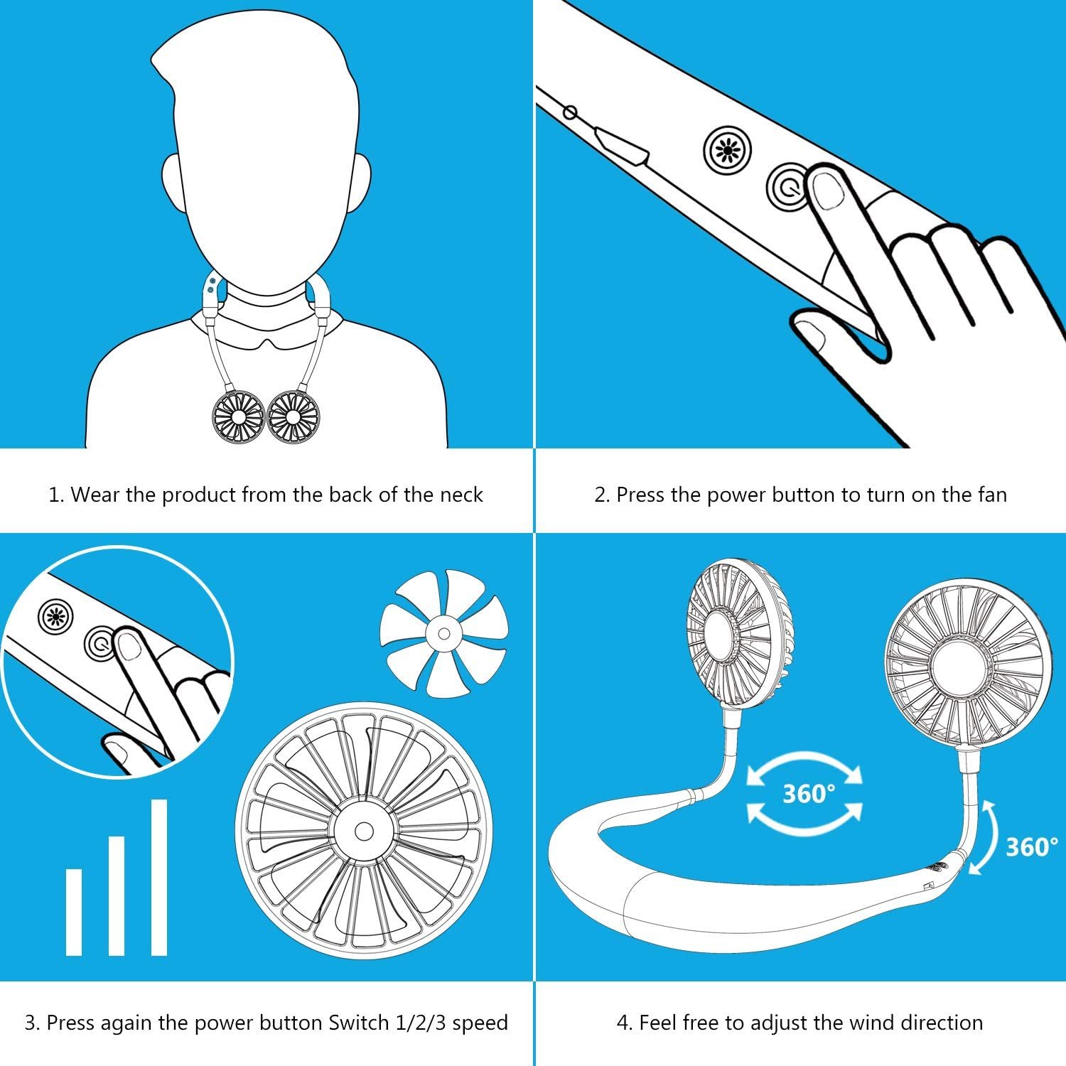 Ape Basics Mini Hand Free Neck Fan image