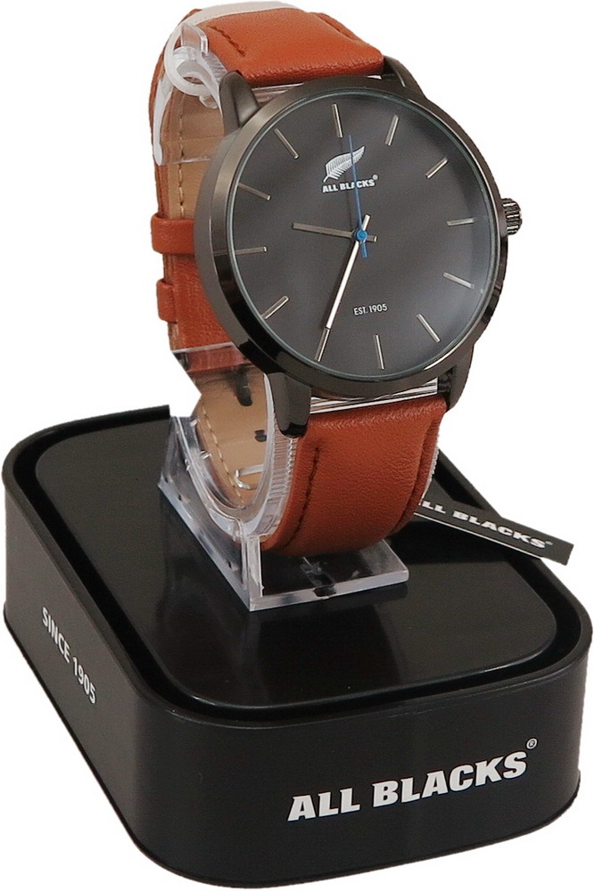 All Blacks Watch - Black Face/Brown Leather Strap image