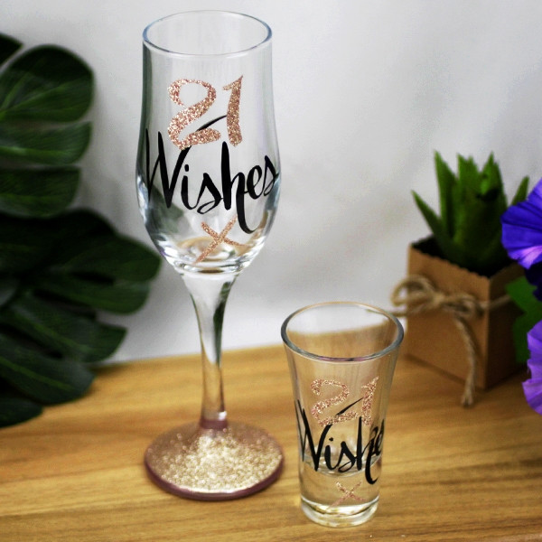 Wishes: 21 Wishes Rose Gold Shot Glass image