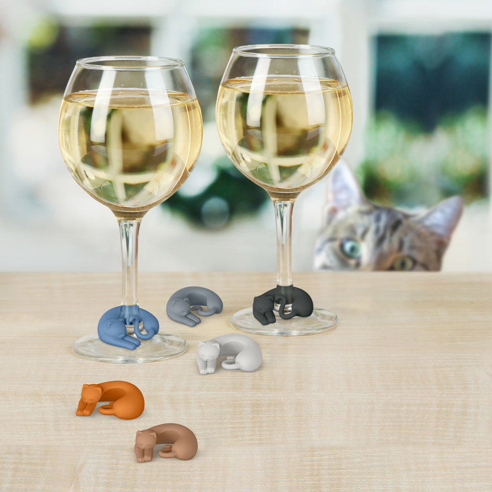 Wine Lives - Kitty Wine Markers (Set of 6)