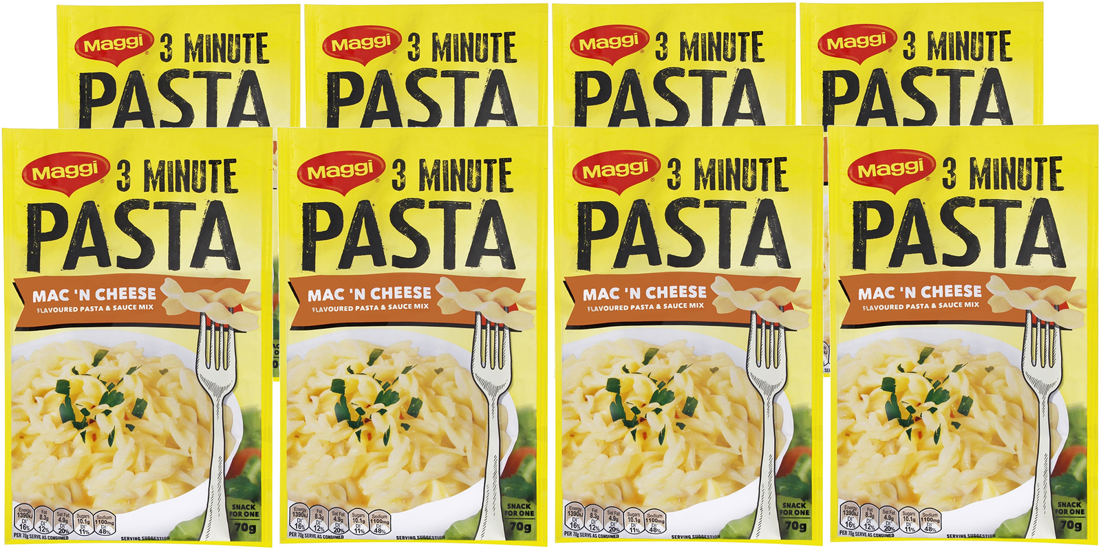 Maggi 3 Minute Pasta - Macaroni Cheese 70g (8 Packs)