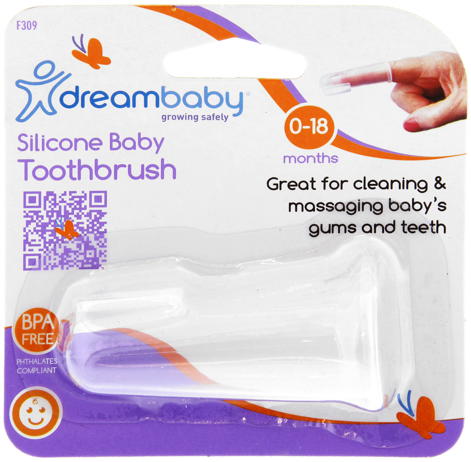 Dreambaby Silicone Baby Toothbrush - 0-18 Months