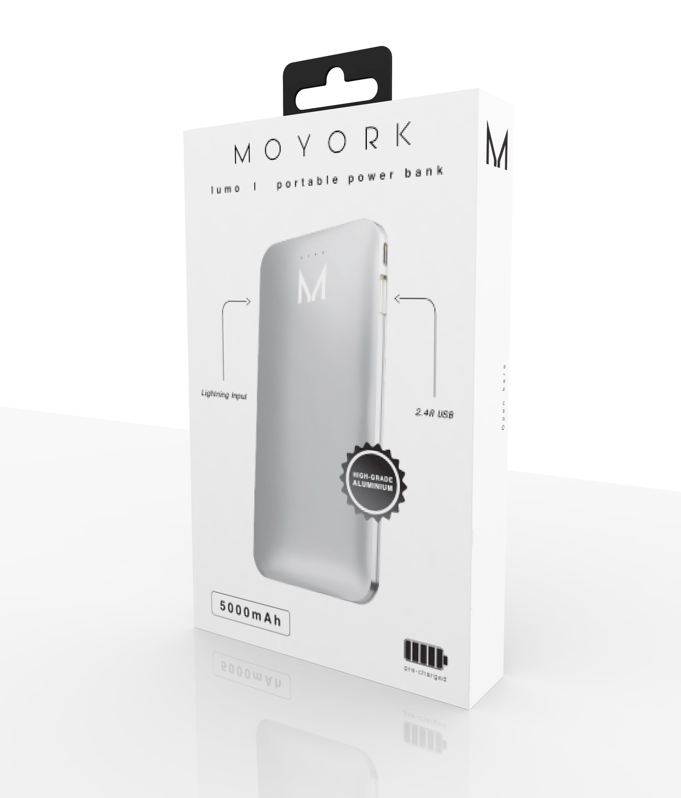 Moyork LUMO 5000 mAh Power Bank - Coin Silver image