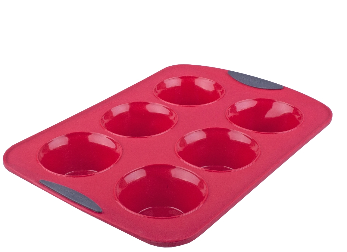 Silicone 6 Cup Jumbo Muffin Pan Red at Mighty Ape NZ