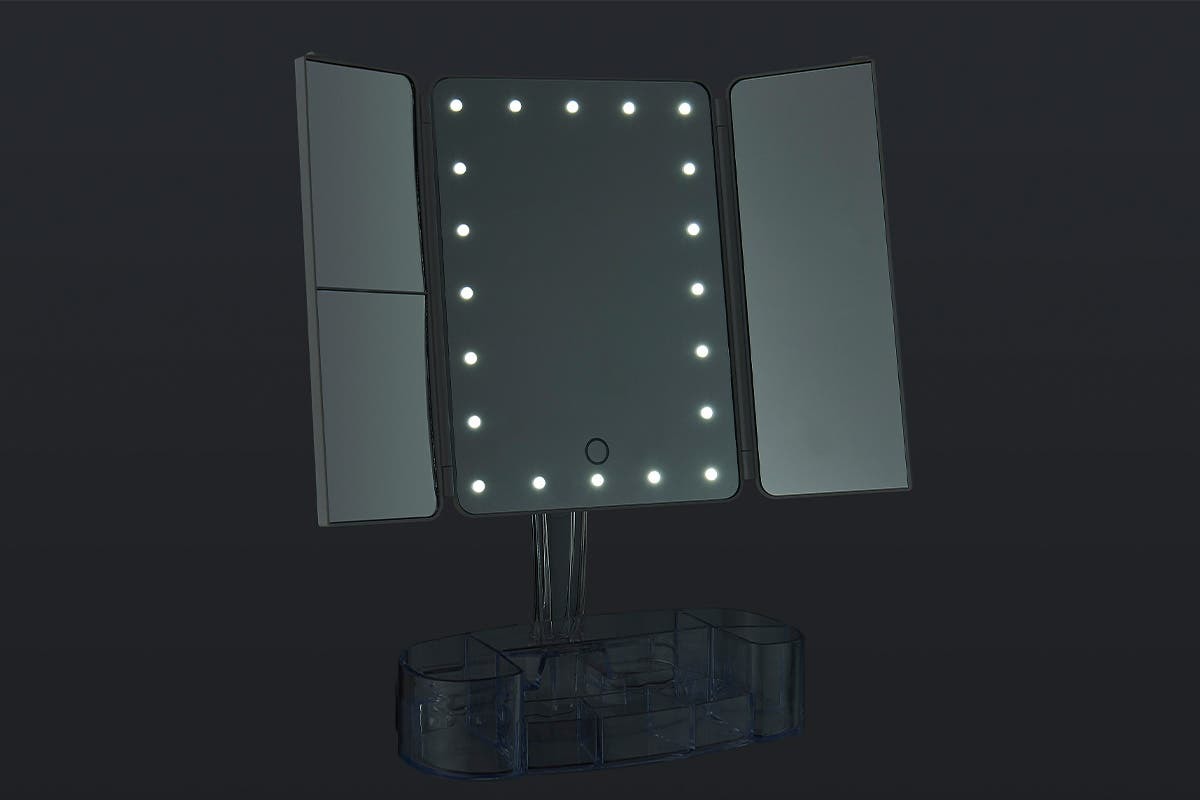 Buy Ovela Fold Out Hollywood Makeup Mirror + Makeup Storage (White) at Mighty Ape NZ