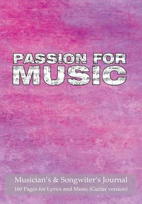 Musician's & Songwiter's Journal 160 Pages for Lyrics and Music (Guitar Version) : Notebook for Composition and Songwriting, 7"x10," Purple Radial Grunge Cover, 160 Numbered Pages - Ruled Page on Left, Music Staves & Guitar Tabs on Right by Spicy Journals image