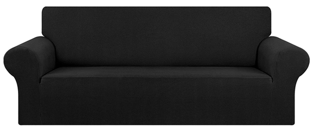 Stretch Sofa Slipcover - Black (4-Seat)