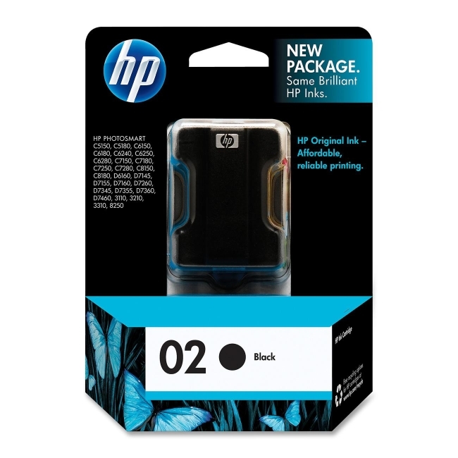 HP 02 Ink Cartridge C8721WA (Black) image