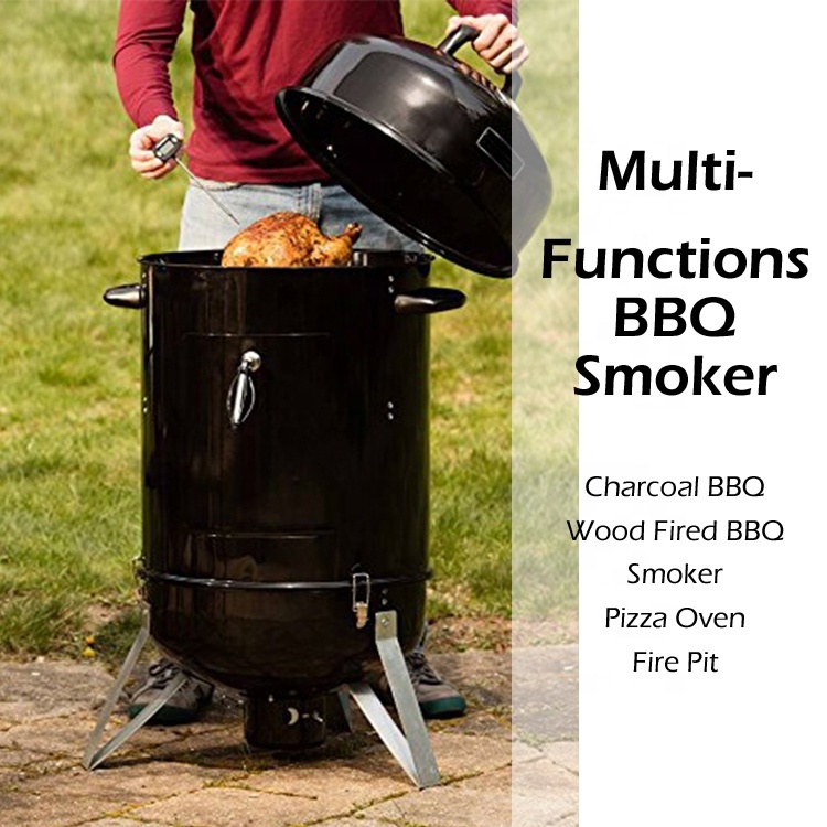 Buy 18" Vertical Portable Charcoal Barrel Smoker BBQ Grill at Mighty Ape NZ