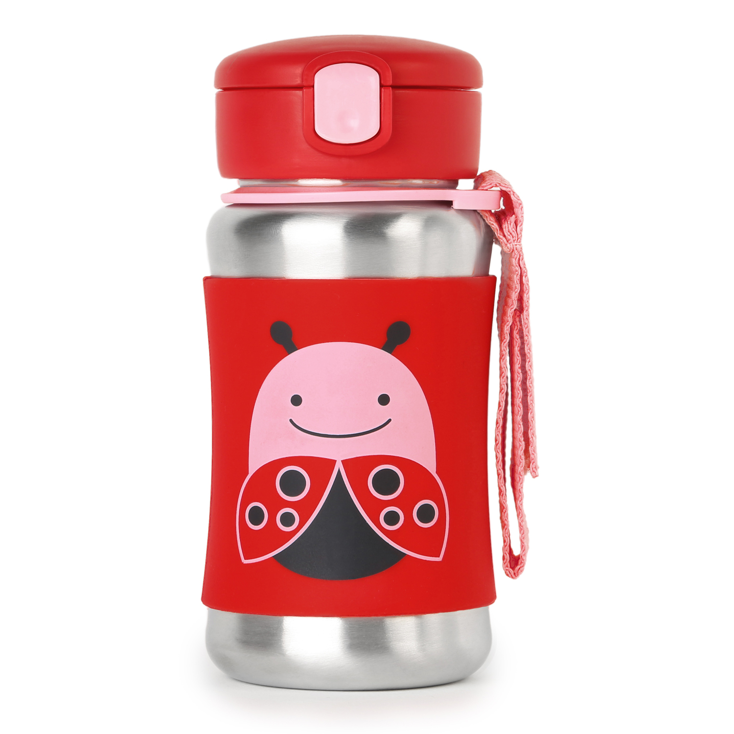 Skip Hop: Zoo Stainless Steel Straw Bottle - Ladybug image