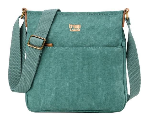 Troop London: Classic Small Zip Top Shoulder Bag - Turquoise