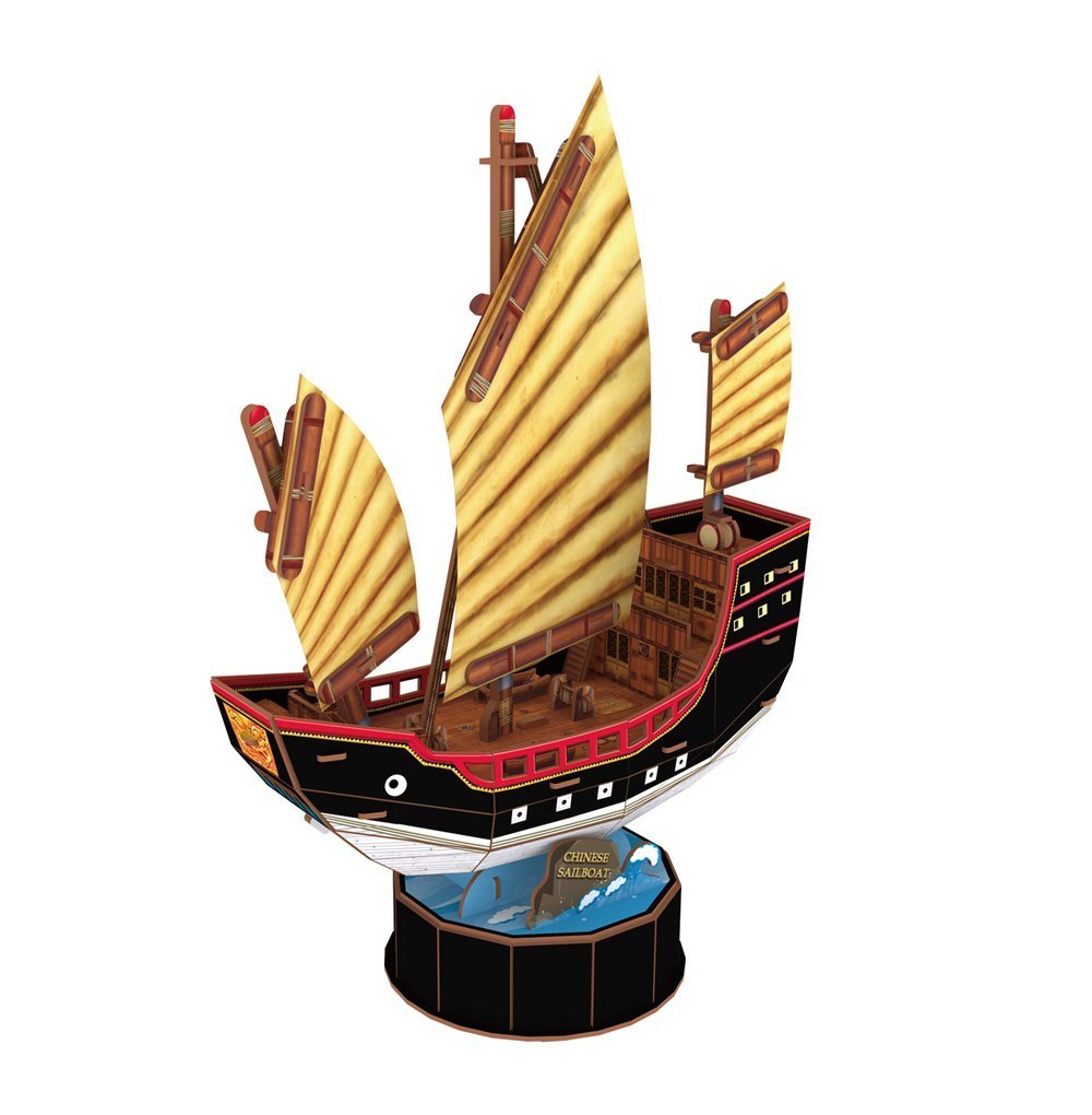 Cubic Fun: Chinese Sailboat - 62 Piece 3D Puzzle image