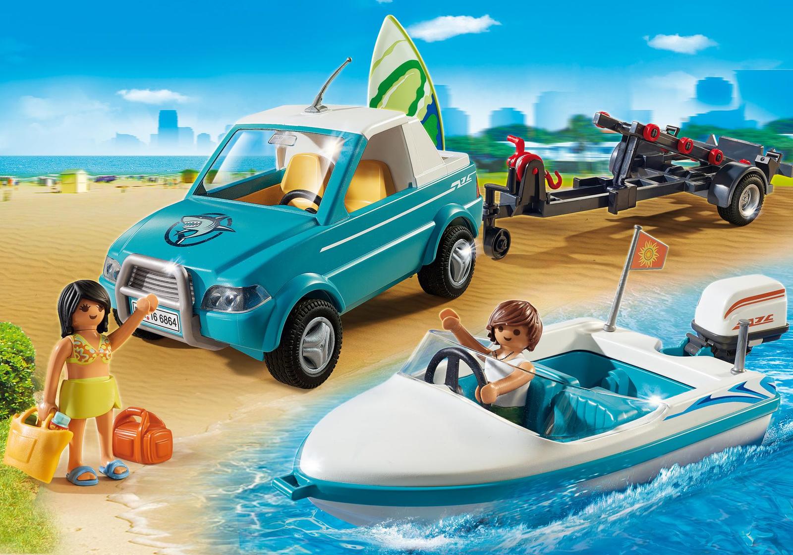 Playmobil: Summer Fun - Surfer Pickup with Speedboat image