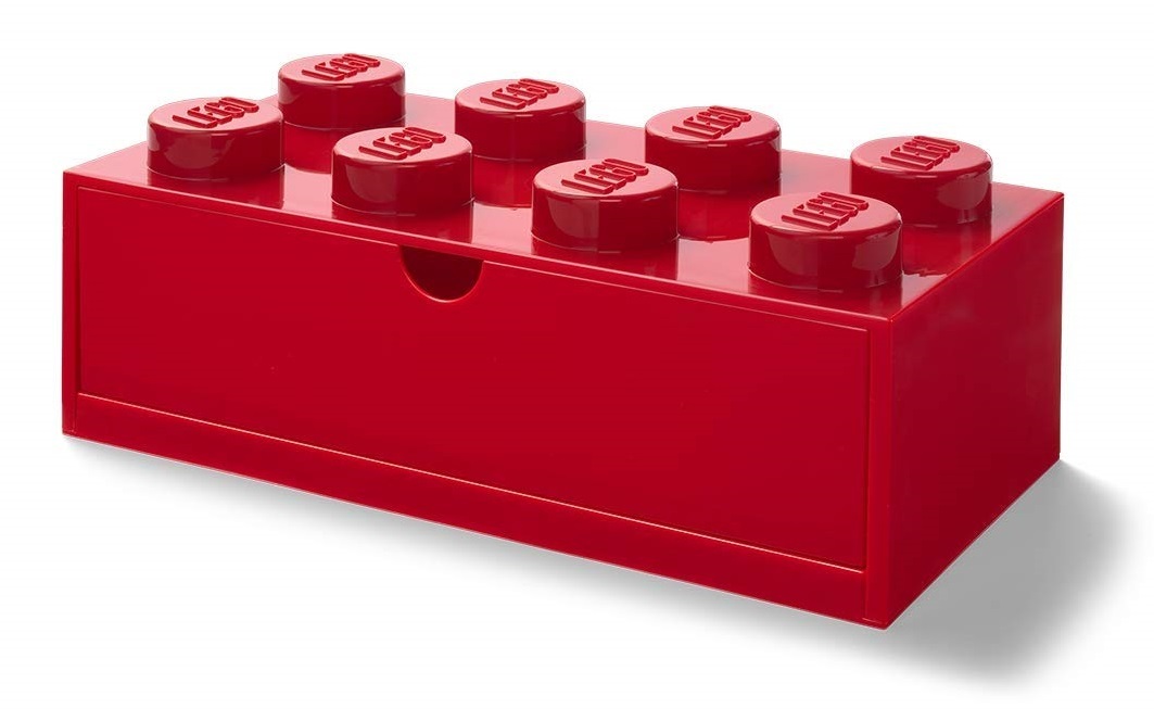 LEGO: Desk Drawer 8 - Stackable Storage Box (Red)