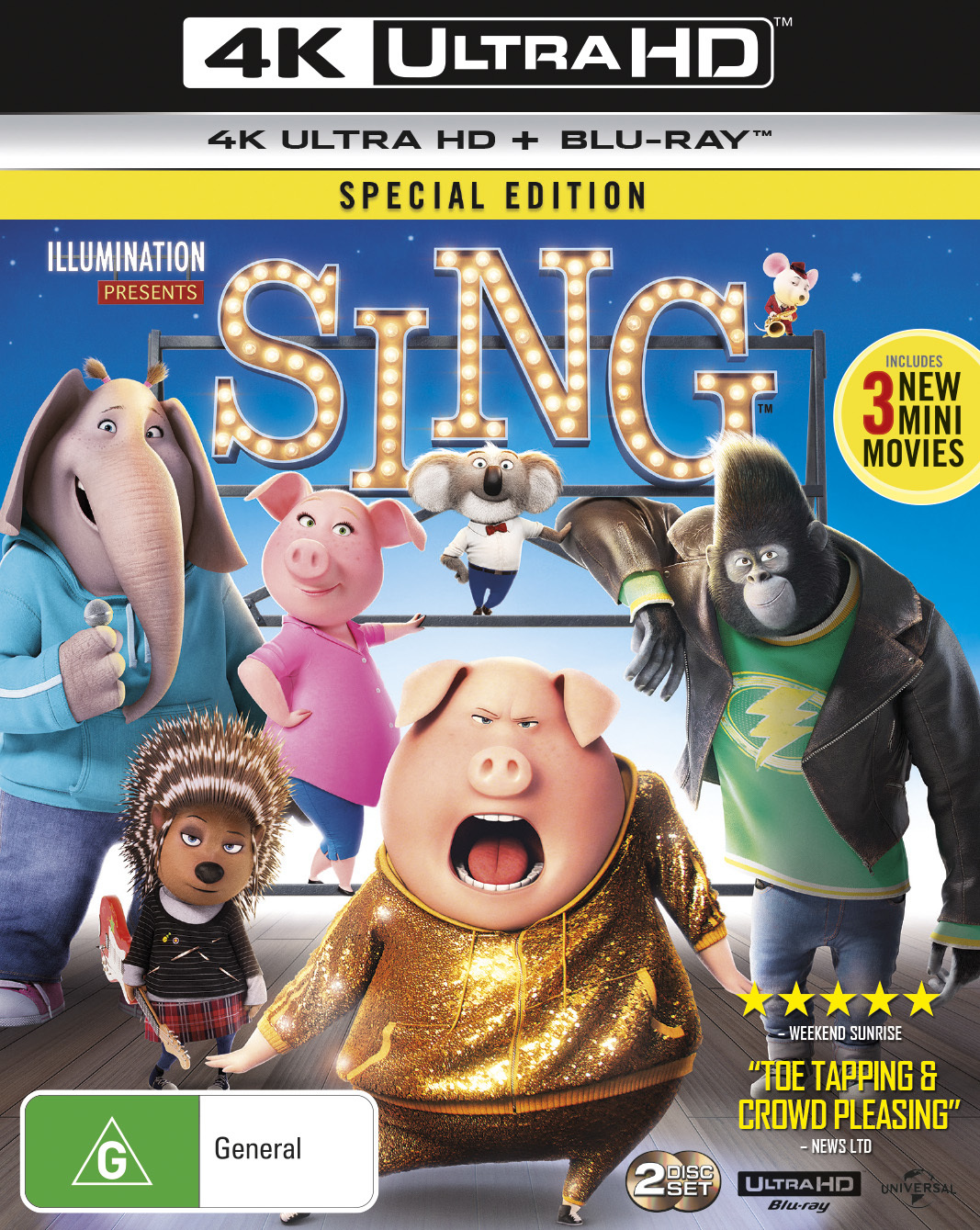 Sing on Blu-ray, UHD Blu-ray