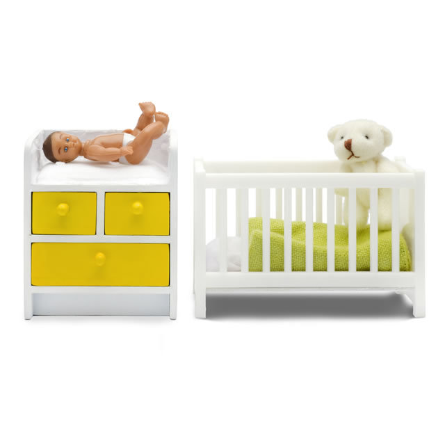 Buy Lundby Stockholm (2015) Cot, Change Table & Baby Set at Mighty