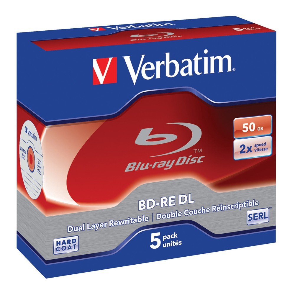 Verbatim BD-RE DL 50GB Jewel Case 2x (5 Pack) image