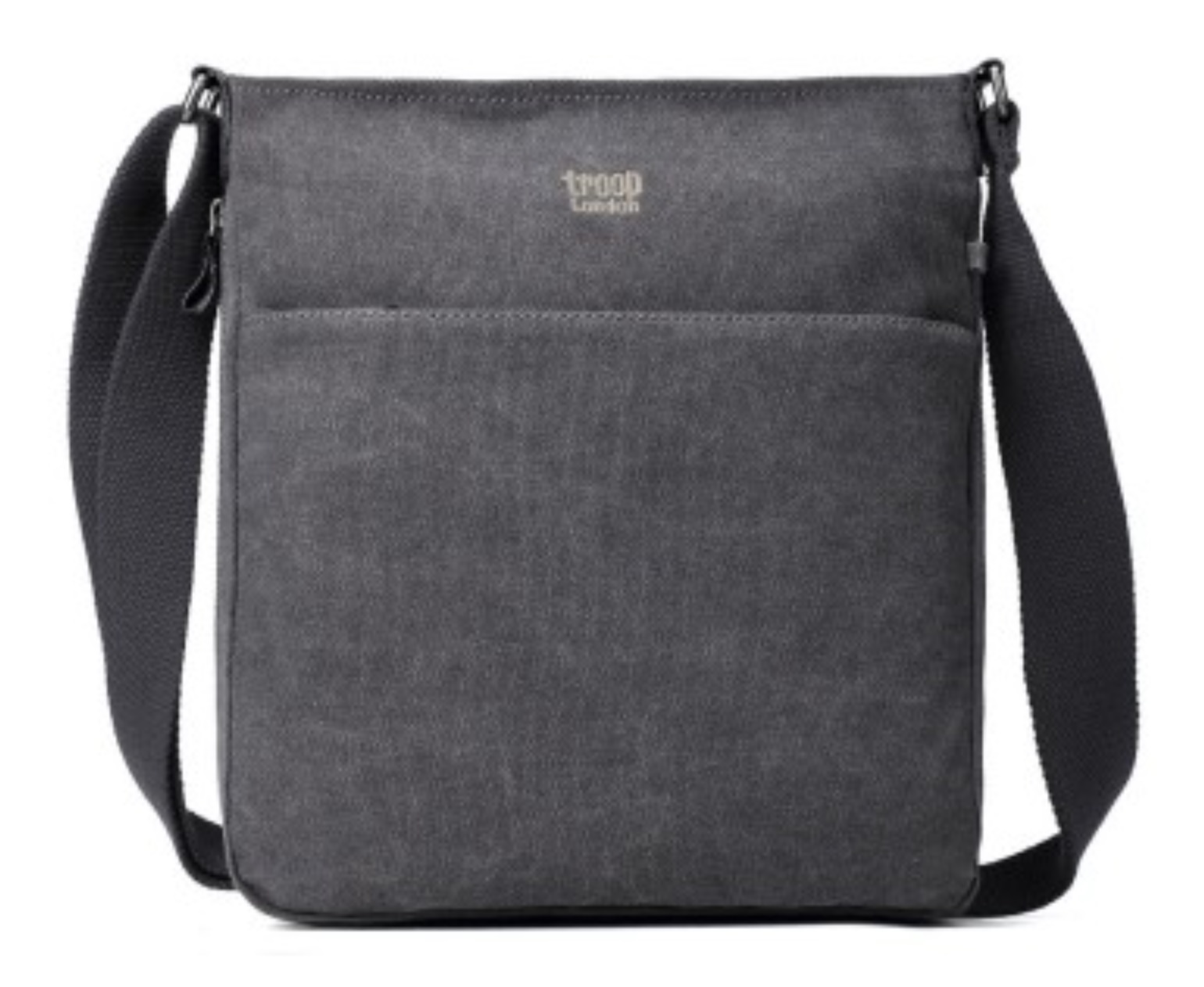 Troop London: Classic Small Zip-Top Shoulder Bag - Charcoal