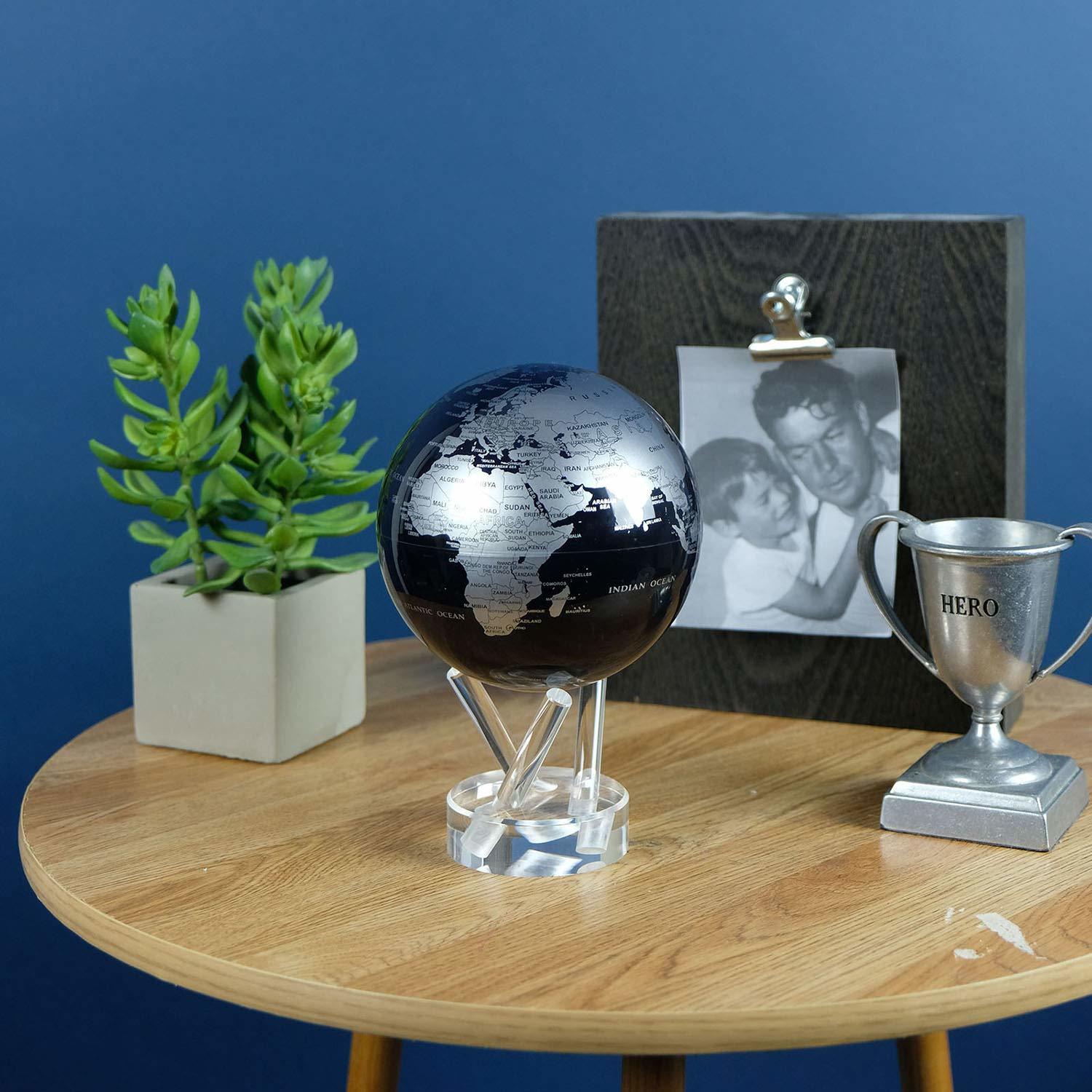 MOVA Self Rotating Globe Silver/Black - 11.5cm image