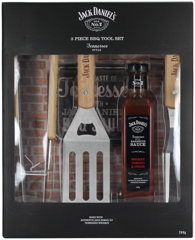 Jack Daniel's Old No. 7 Three Piece BBQ Tool & Sauce Set at Mighty Ape NZ