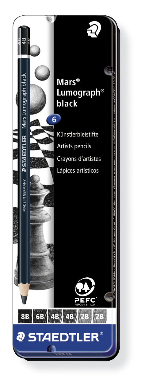 Staedtler - Mars Lumograph Sketch Pencils - Tin of 6 image