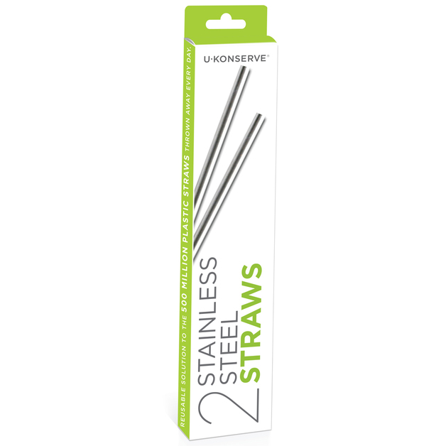 2pk Stainless Steel Straws Standard Size at Mighty Ape NZ