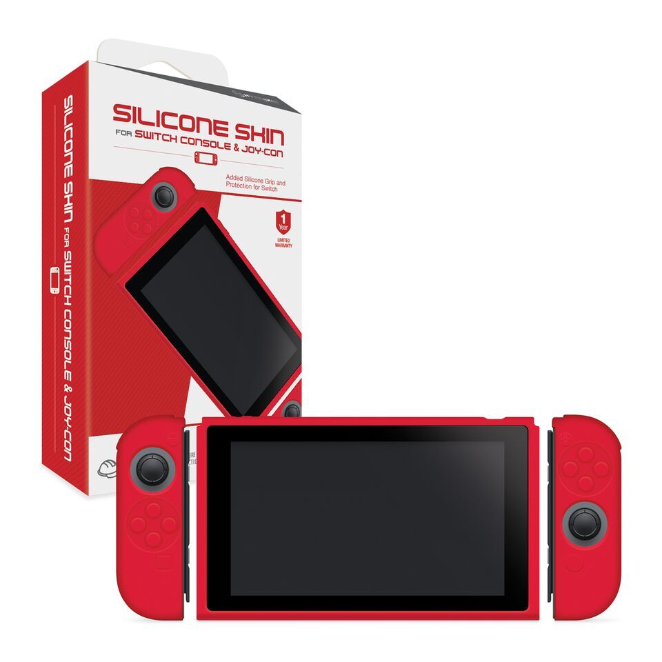 Hyperkin Console and Controller Silicone skins for Switch - Red for Nintendo Switch image