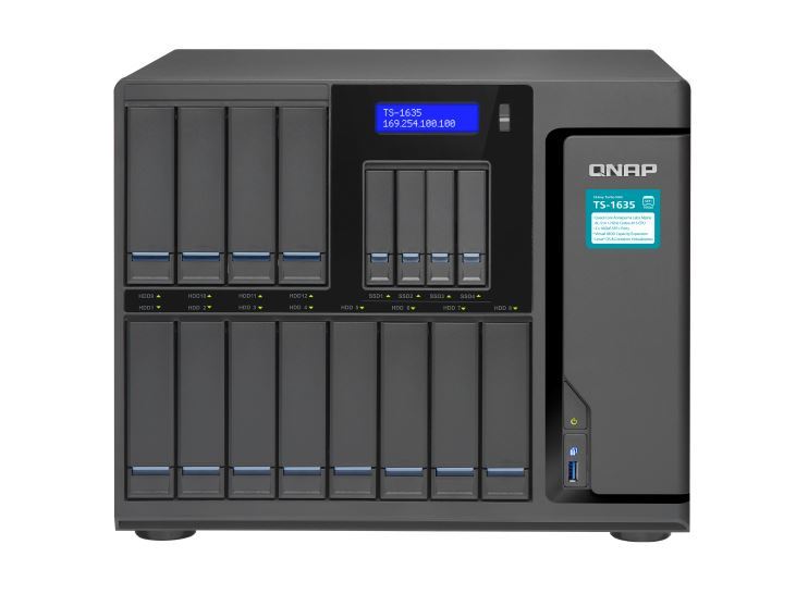 QNAP TS-1635-8G NAS,12+4 BAY(NO DISK),8GB,ARM CORTEX-A15,GbE(2),10GbE SFP+(2),USB,TWR,2YR