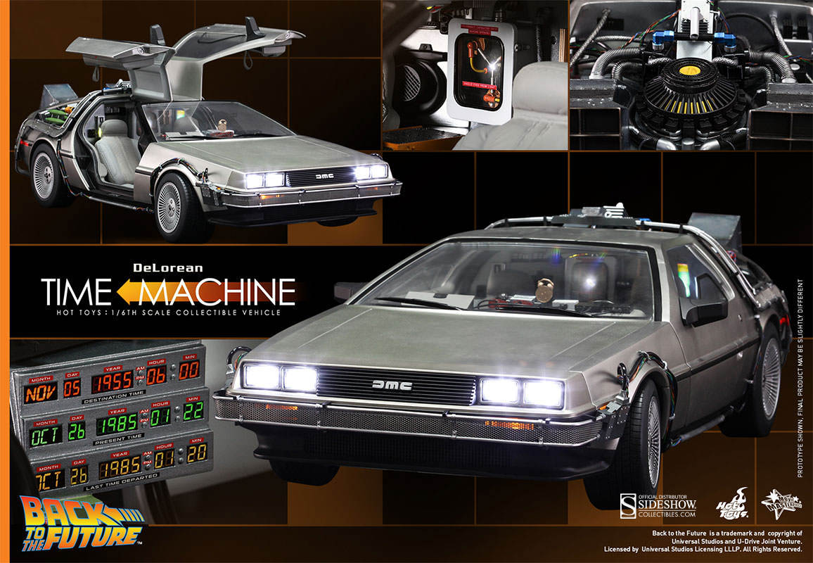 Back to the Future Hot Toys 1/6 Movie Masterpiece DeLorean Time Machine