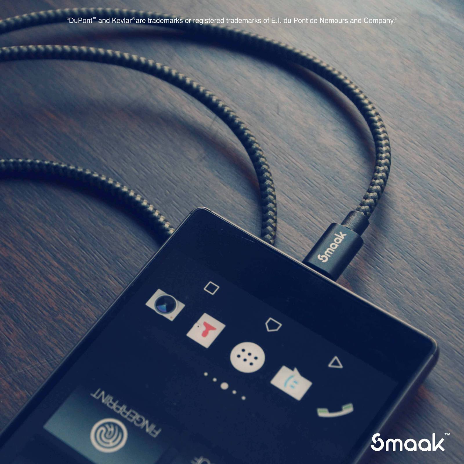 Smaak Tourer 2m Double Braid Nylon Cable Micro USB - Black image