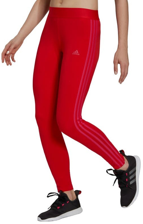 Adidas Women's 3 Stripes Leggings (Vivid Red/Team Real Magenta, Size M) |  at Mighty Ape NZ