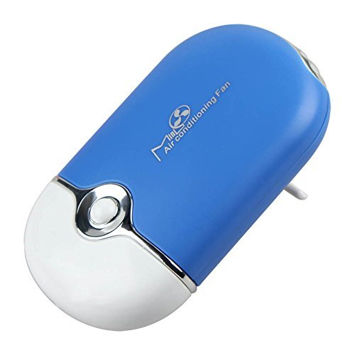 Portable Handheld Mini Air Conditioner USB Rechargeable Cooling Fan - Blue