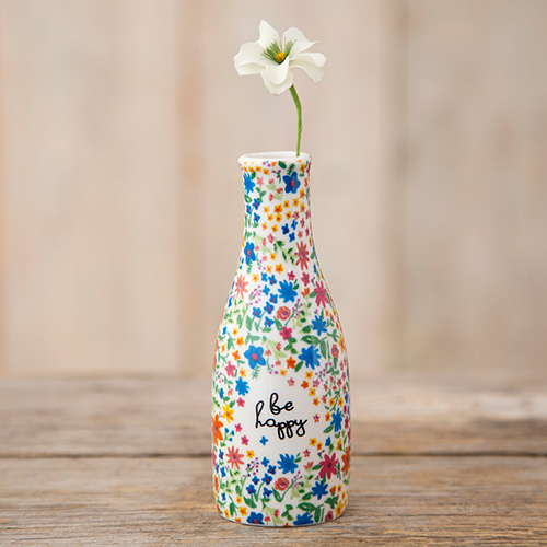 Natural Life: Floral Bud Vase - Be Happy